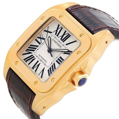 cartier santos 100 xl yellow gold|cartier santos 100 price uk.